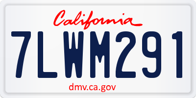 CA license plate 7LWM291