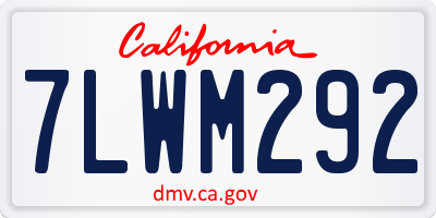 CA license plate 7LWM292