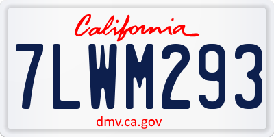 CA license plate 7LWM293