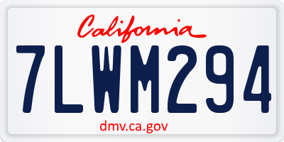 CA license plate 7LWM294