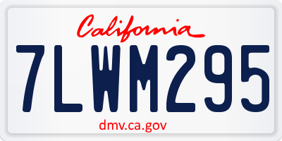 CA license plate 7LWM295