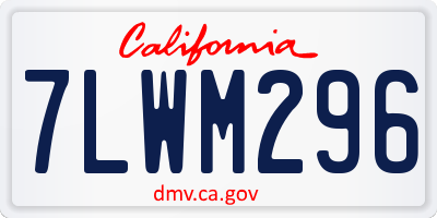 CA license plate 7LWM296