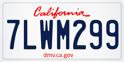 CA license plate 7LWM299