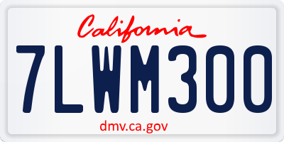 CA license plate 7LWM300
