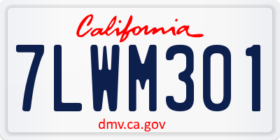CA license plate 7LWM301