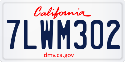 CA license plate 7LWM302