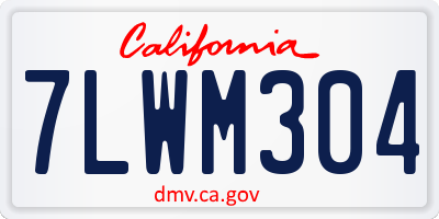 CA license plate 7LWM304