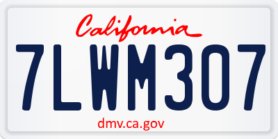 CA license plate 7LWM307