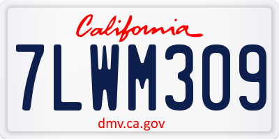 CA license plate 7LWM309
