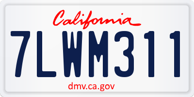 CA license plate 7LWM311