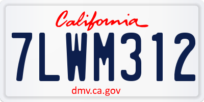 CA license plate 7LWM312