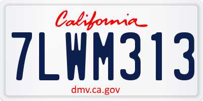 CA license plate 7LWM313
