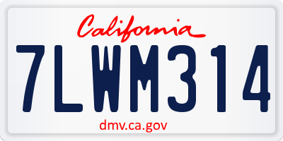 CA license plate 7LWM314