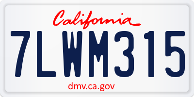 CA license plate 7LWM315