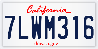 CA license plate 7LWM316