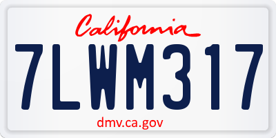 CA license plate 7LWM317