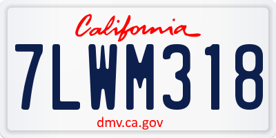 CA license plate 7LWM318