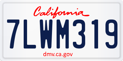 CA license plate 7LWM319