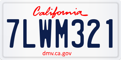 CA license plate 7LWM321
