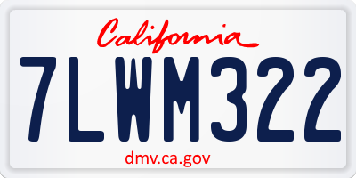 CA license plate 7LWM322