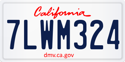 CA license plate 7LWM324