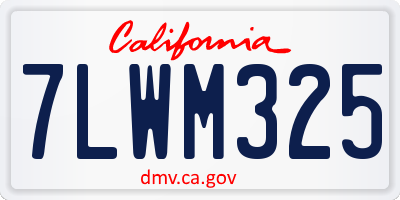 CA license plate 7LWM325