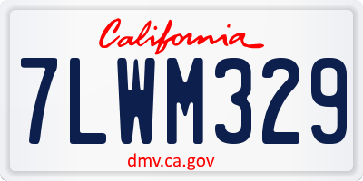 CA license plate 7LWM329