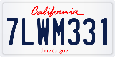 CA license plate 7LWM331