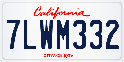 CA license plate 7LWM332