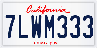 CA license plate 7LWM333