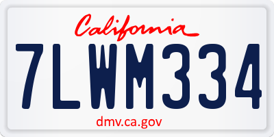 CA license plate 7LWM334