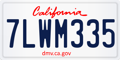 CA license plate 7LWM335