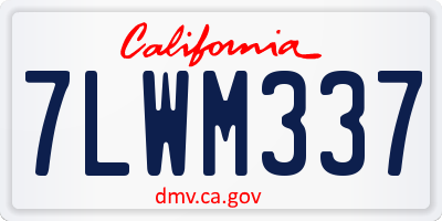 CA license plate 7LWM337