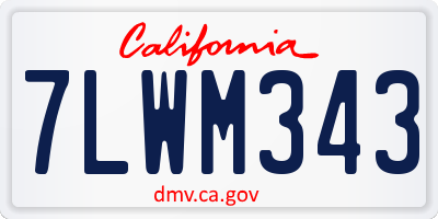 CA license plate 7LWM343