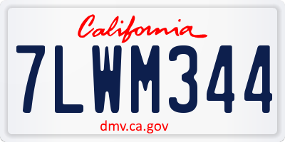 CA license plate 7LWM344