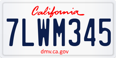 CA license plate 7LWM345