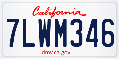 CA license plate 7LWM346