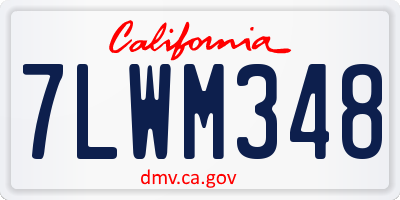 CA license plate 7LWM348