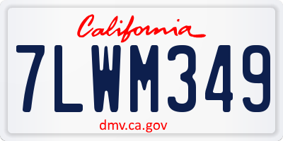 CA license plate 7LWM349
