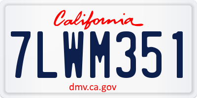 CA license plate 7LWM351