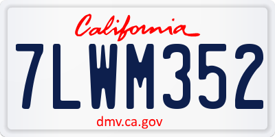 CA license plate 7LWM352