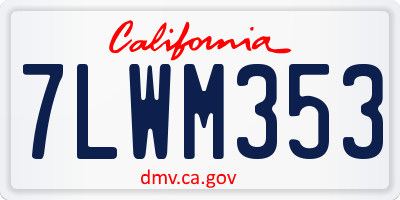 CA license plate 7LWM353