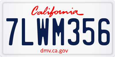 CA license plate 7LWM356