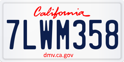 CA license plate 7LWM358
