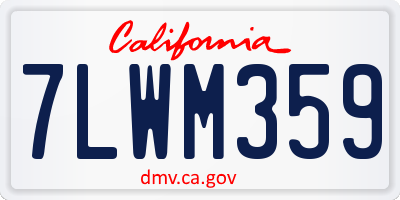 CA license plate 7LWM359
