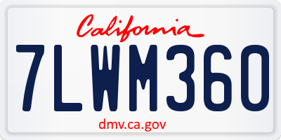 CA license plate 7LWM360