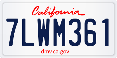CA license plate 7LWM361