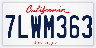 CA license plate 7LWM363
