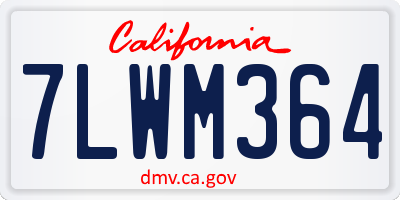 CA license plate 7LWM364