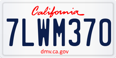 CA license plate 7LWM370